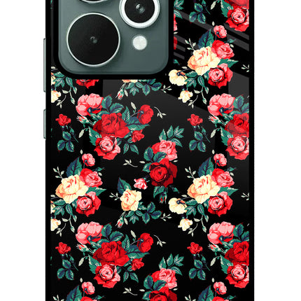 Rose Pattern Realme 15 Glass Case