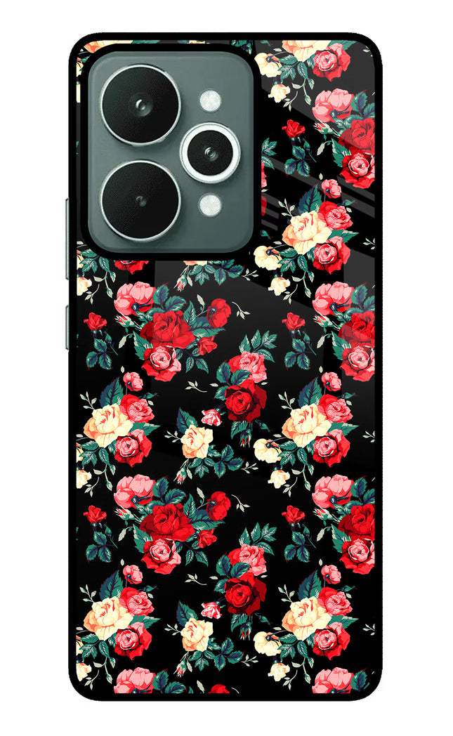 Rose Pattern Realme 15 Glass Case
