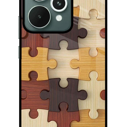 Wooden Puzzle Realme 15 Glass Case