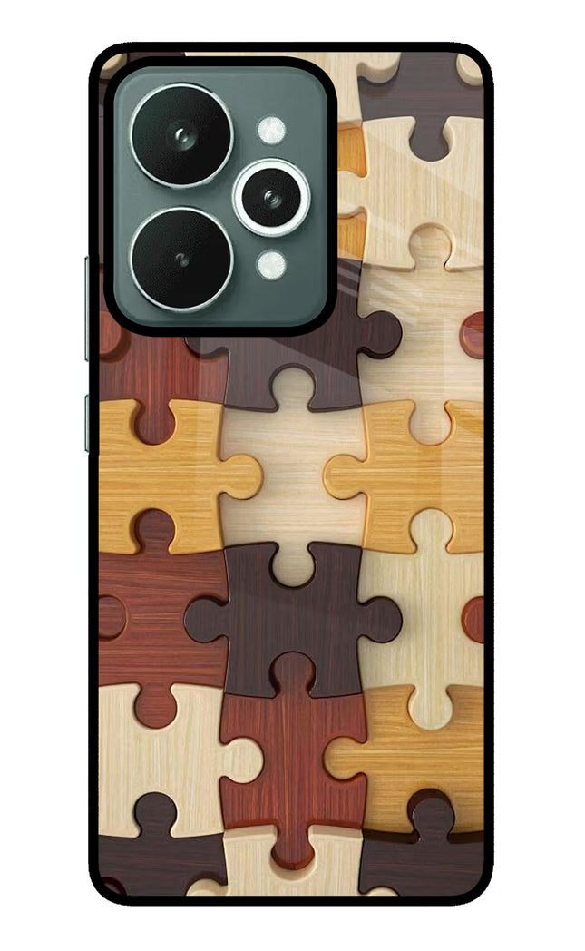 Wooden Puzzle Realme 15 Glass Case