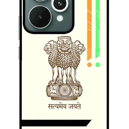 Satyamev Jayate Brown Logo Realme 15 Glass Case