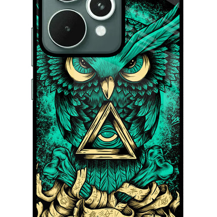 Green Owl Realme 15 Glass Case