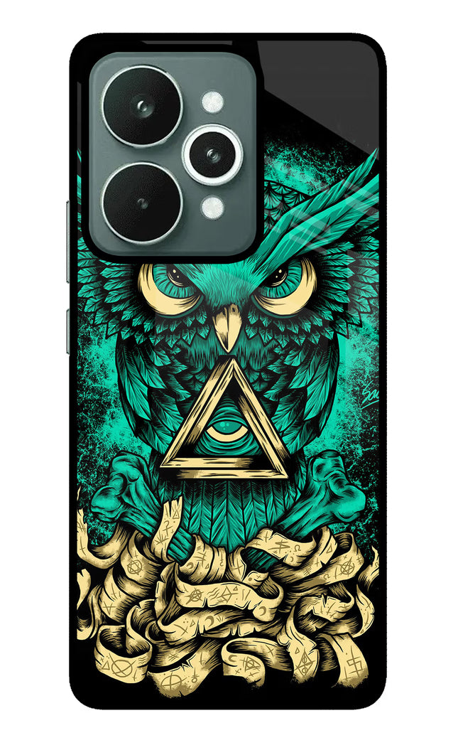Green Owl Realme 15 Glass Case