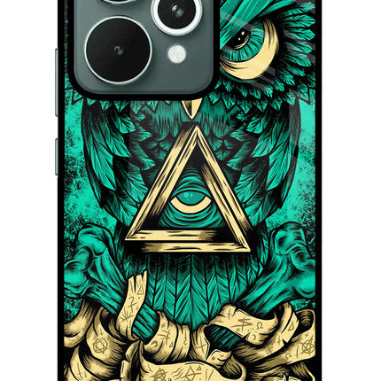 Green Owl Realme 15 Glass Case