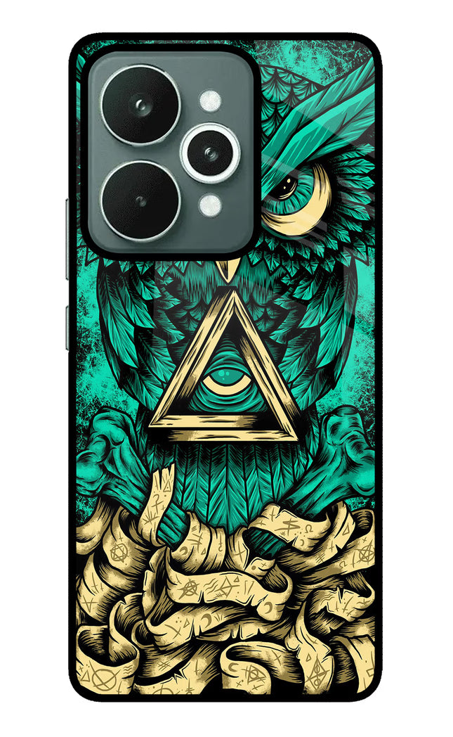 Green Owl Realme 15 Glass Case