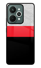 Tri Color Pattern Realme 15 Glass Case