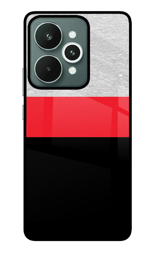 Tri Color Pattern Realme 15 Glass Case