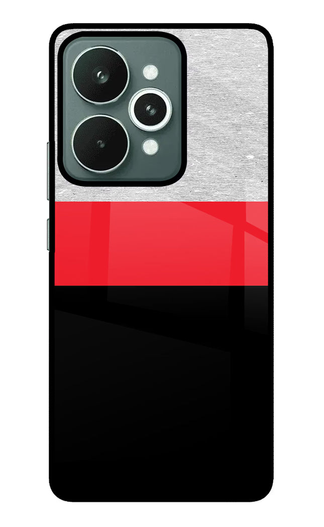 Tri Color Pattern Realme 15 Glass Case