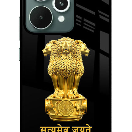 Satyamev Jayate Golden Realme 15 Glass Case