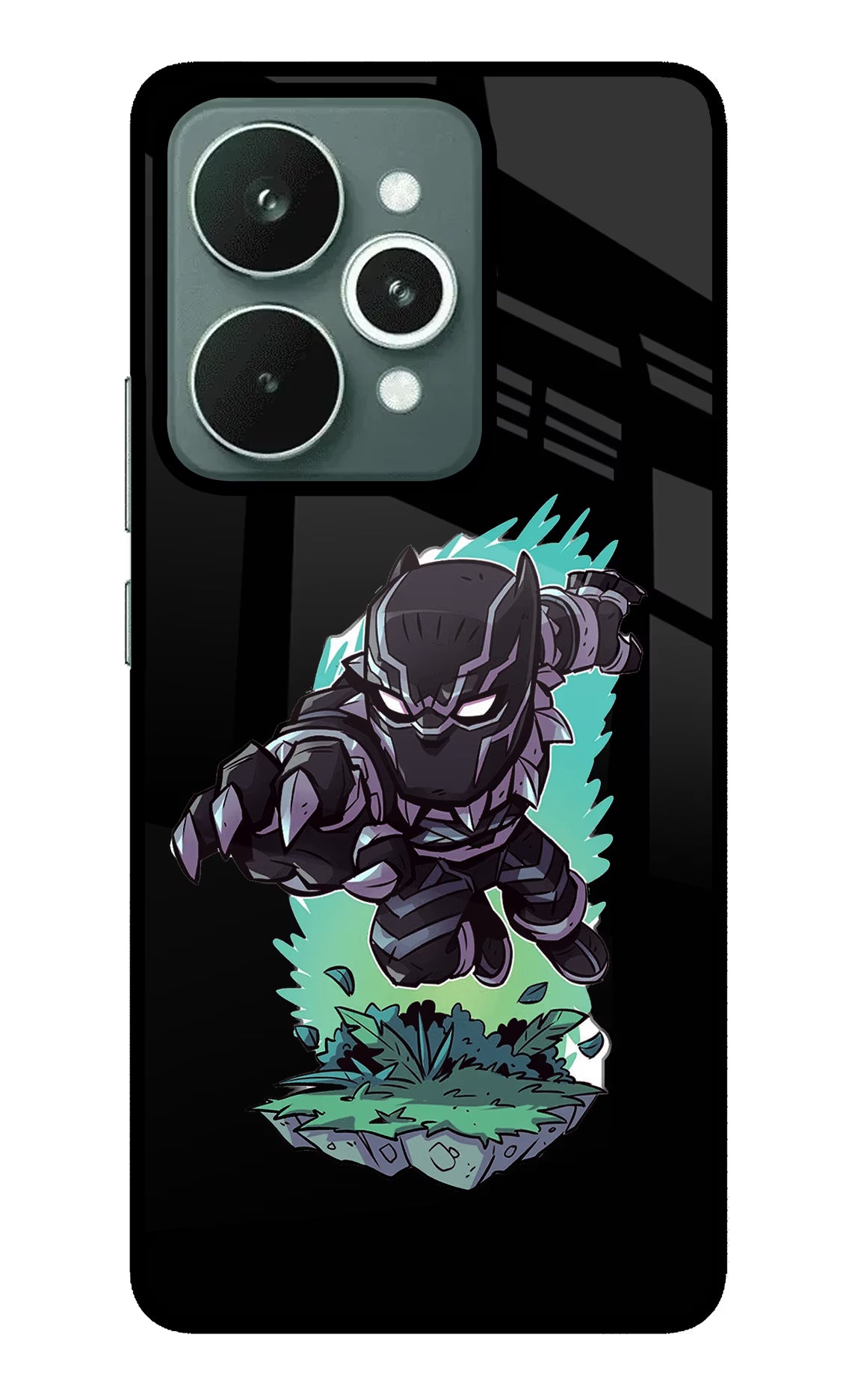 Black Panther Realme 15 Glass Case Back Cover by Casekaro