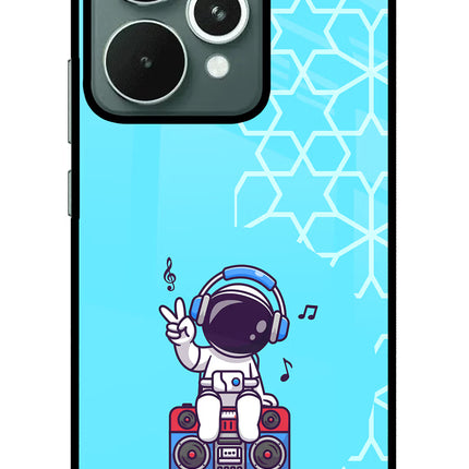 Cute Astronaut Chilling Realme 15 Glass Case