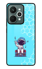 Cute Astronaut Chilling Realme 15 Glass Case