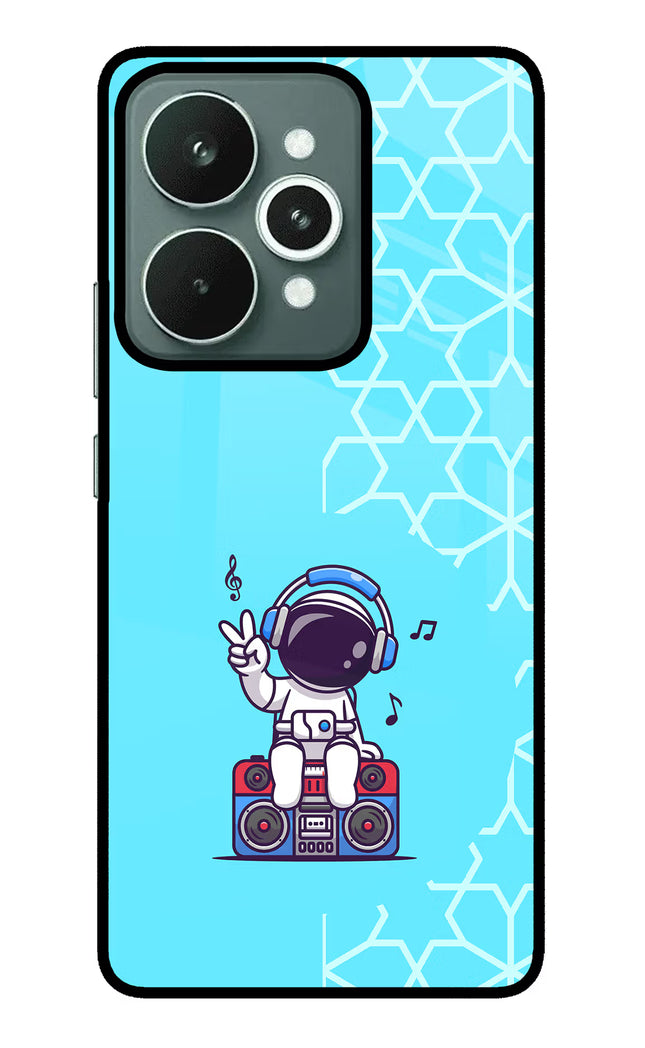 Cute Astronaut Chilling Realme 15 Glass Case