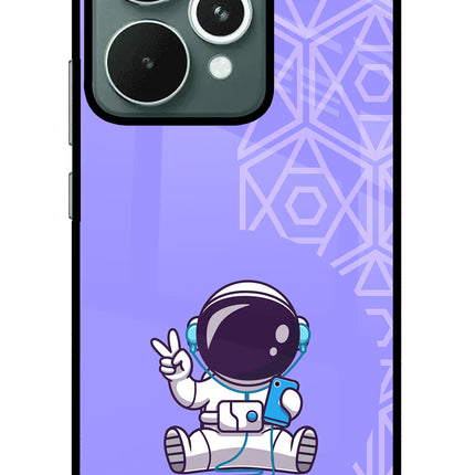 Cute Astronaut Chilling Realme 15 Glass Case