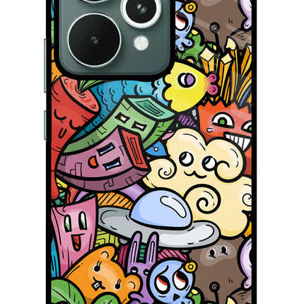 Veggie Doodle Realme 15 Glass Case