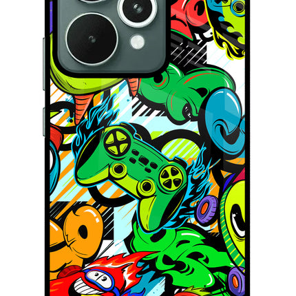 Game Doodle Realme 15 Glass Case