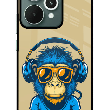 Monkey Headphone Realme 15 Glass Case