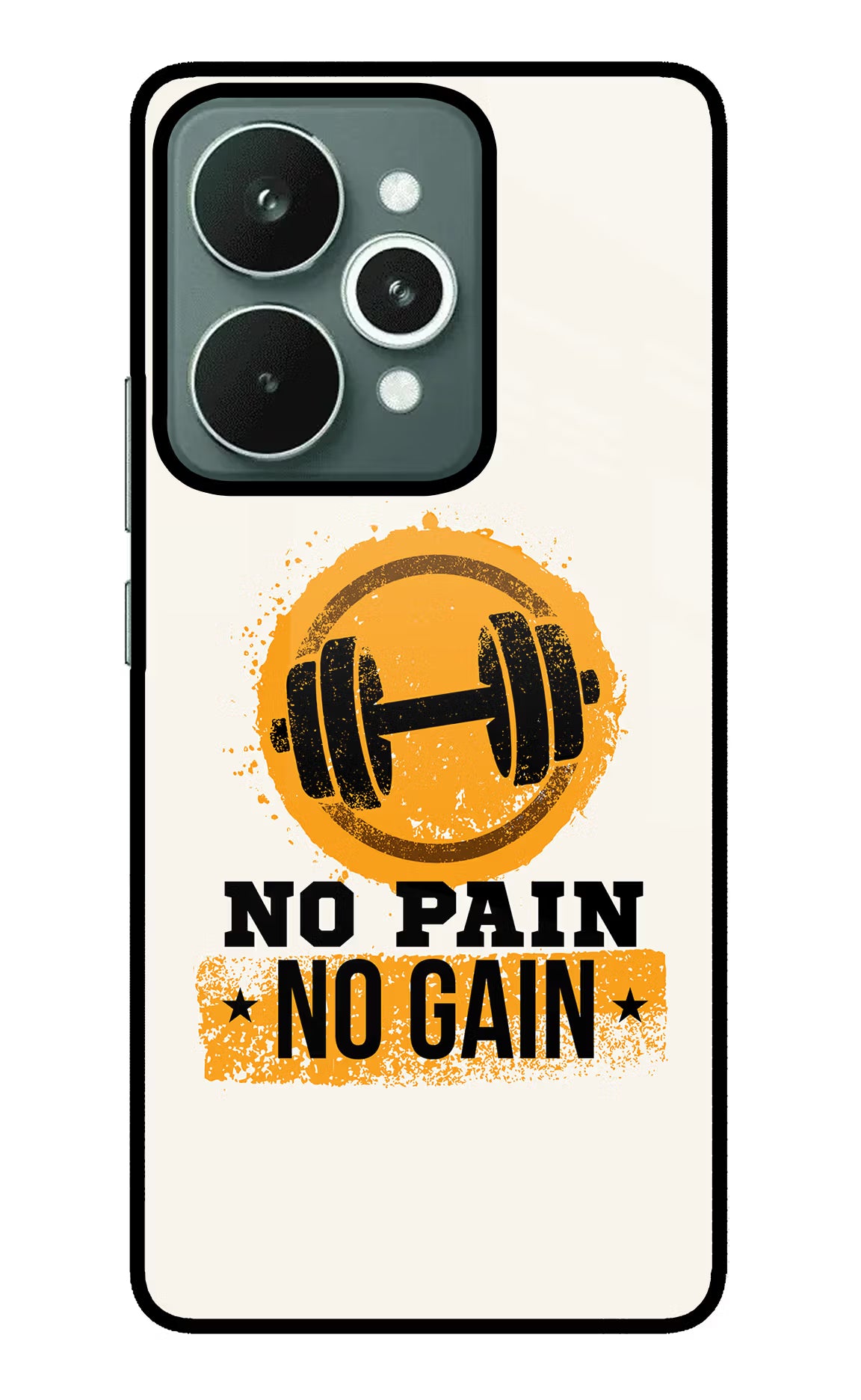 No Pain No Gain Realme 15 Glass Case Back Cover by Casekaro