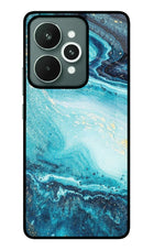 Blue Glitter Marble Realme 15 Glass Case