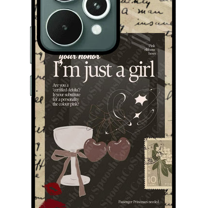 I am just a girl Realme 15 Glass Case