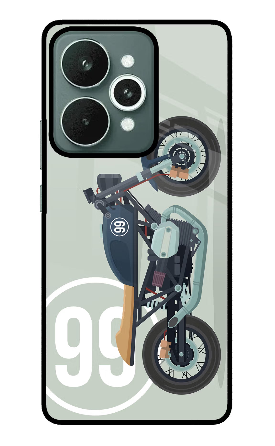 Classic Cafe Racer 99 Realme 15 Glass Case Back Cover by Casekaro