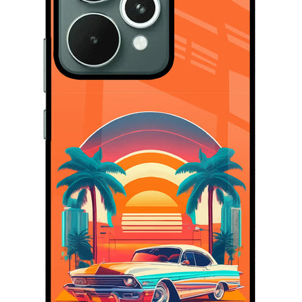 Palm Drive 80s Realme 15 Glass Case