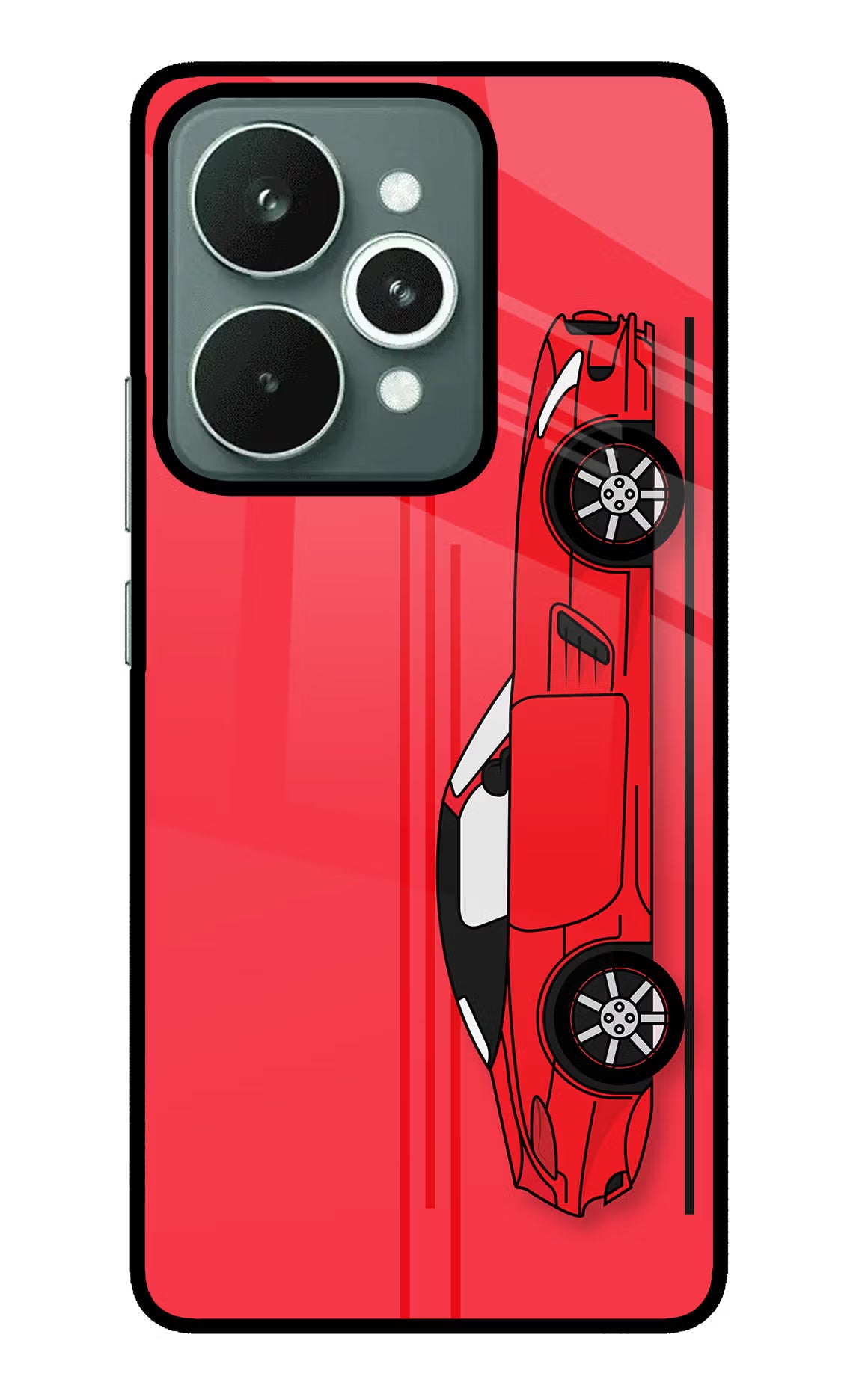 Red Velocity Realme 15 Glass Case Back Cover by Casekaro