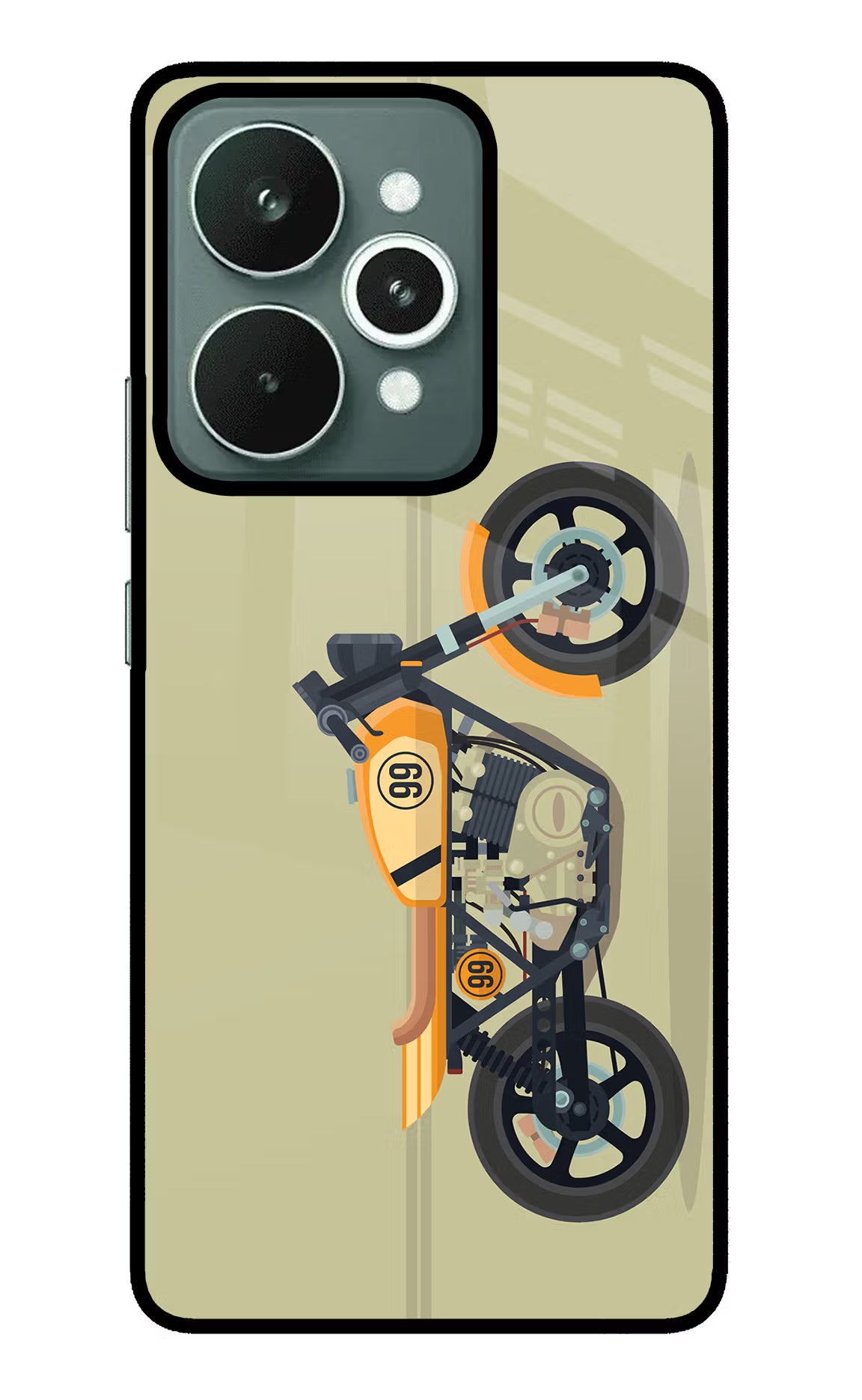 Vertical Speedster Realme 15 Glass Case Back Cover by Casekaro