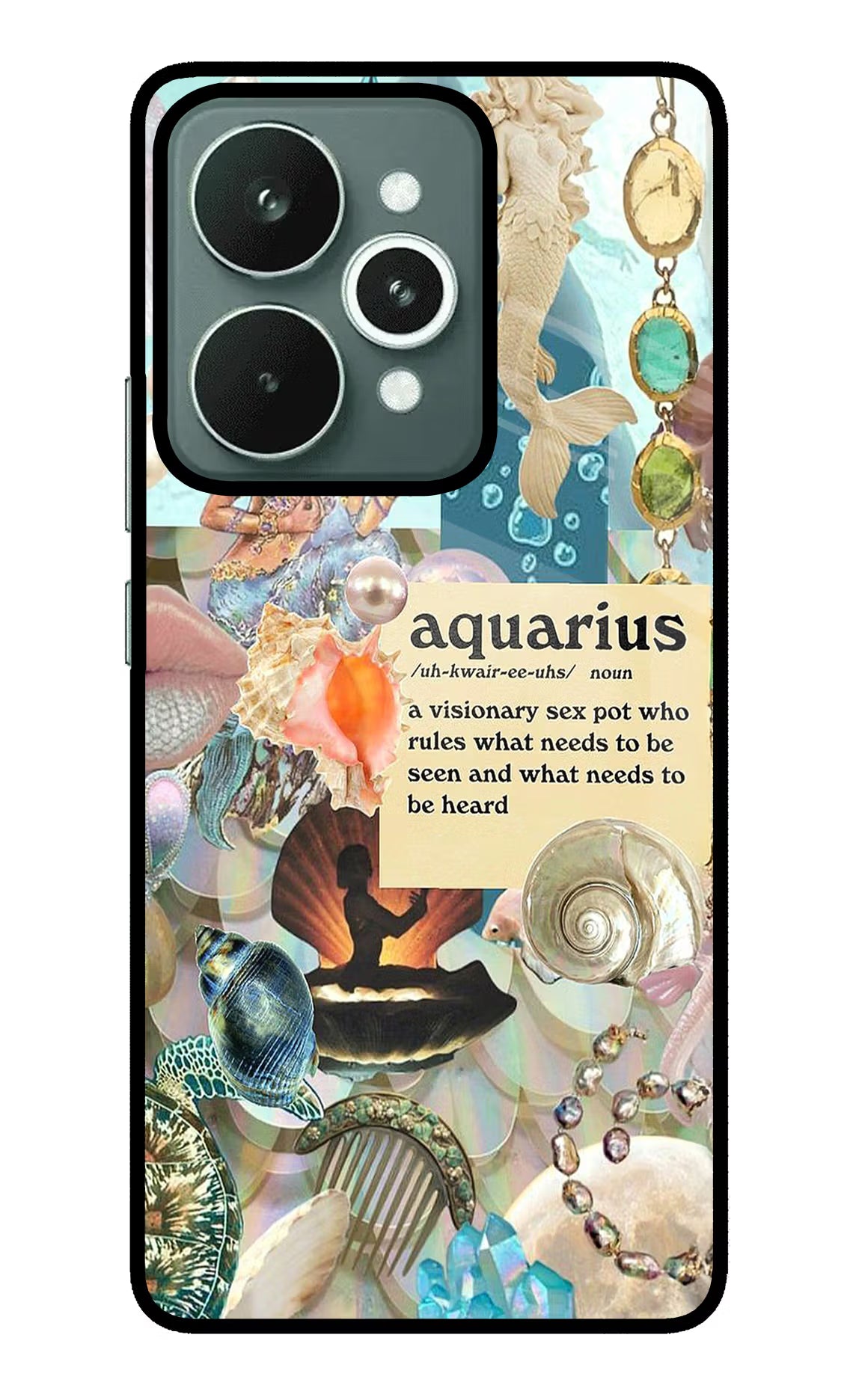 Aquarius Zodiac Realme 15 Glass Case Back Cover by Casekaro