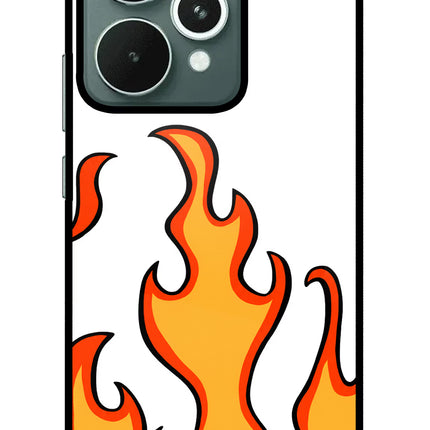 Fired Up – White Realme 15 Glass Case