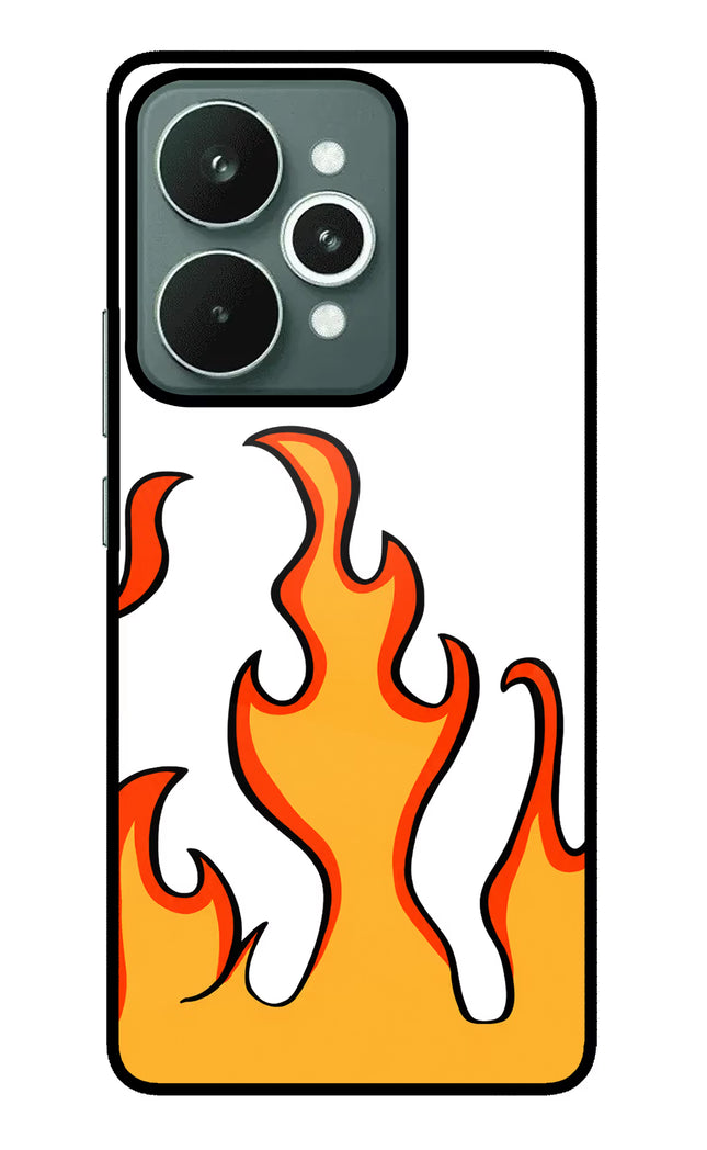 Fired Up – White Realme 15 Glass Case