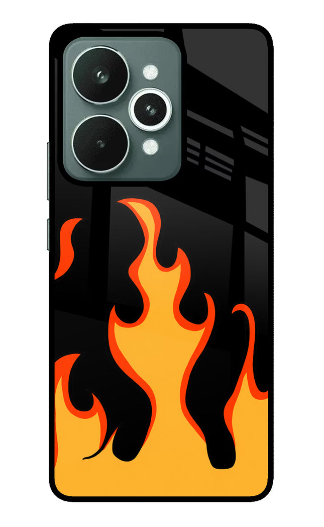 Fired Up – Black Realme 15 Glass Case