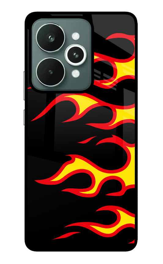 Side Sweep Flames Realme 15 Glass Case
