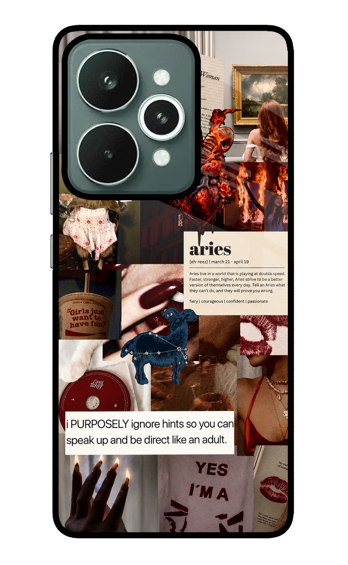 Zodiac Aries Realme 15 Glass Case