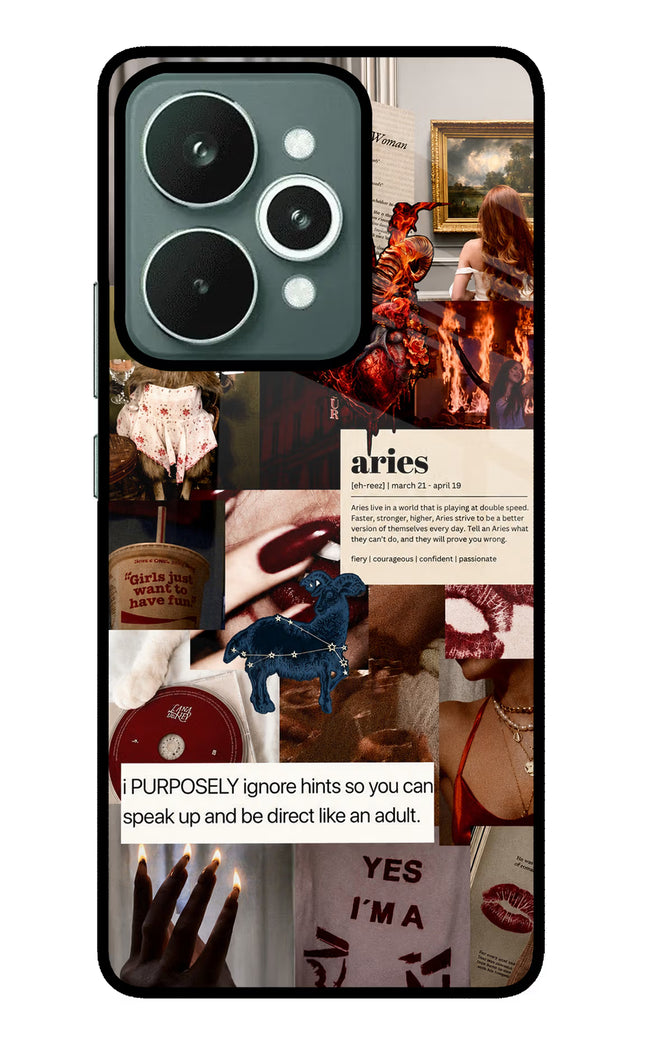 Zodiac Aries Realme 15 Glass Case