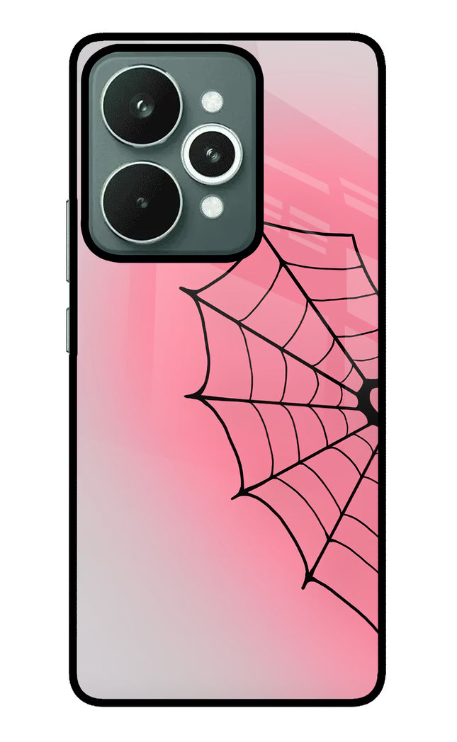 Pink Web Realme 15 Glass Case