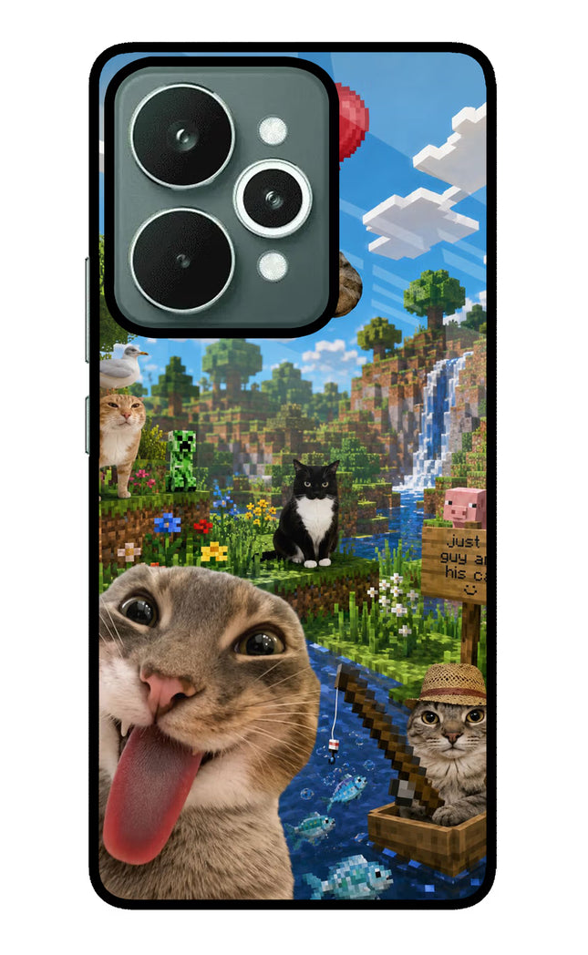 Minecraft Cat Chaos Realme 15 Glass Case