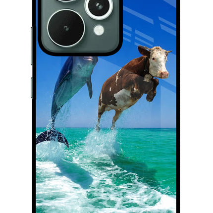 Dolphin vs Cow Realme 15 Glass Case