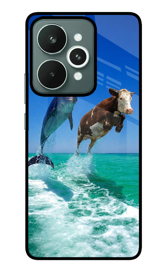 Dolphin vs Cow Realme 15 Glass Case