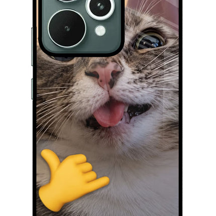 Silly Cat Call Realme 15 Glass Case