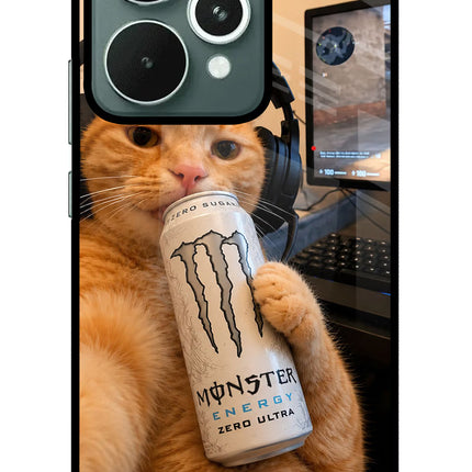 Gamer Cat Energy Realme 15 Glass Case