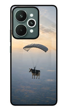 Skydiving Cow Realme 15 Glass Case