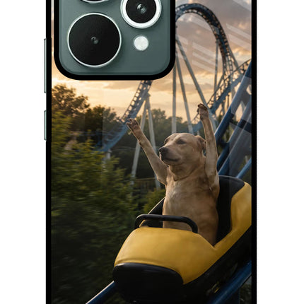 Rollercoaster Dog Realme 15 Glass Case