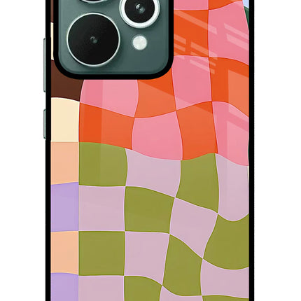 Wavy Grid Realme 15 Glass Case