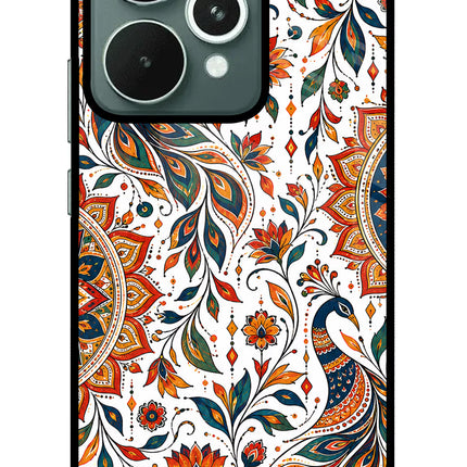 White Mayura Realme 15 Glass Case