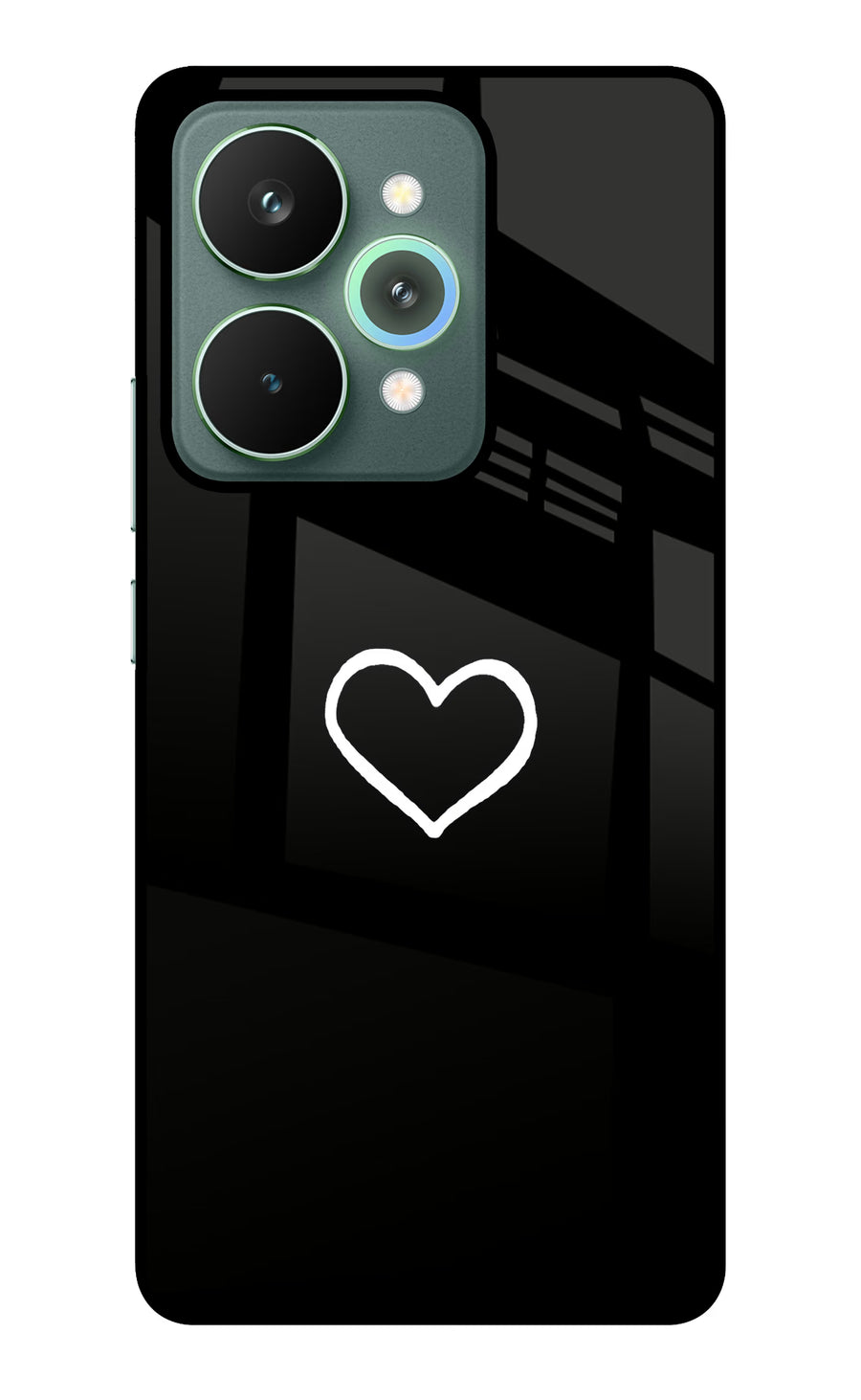 Heart Realme 15 Pro Back Cover, Glass case
