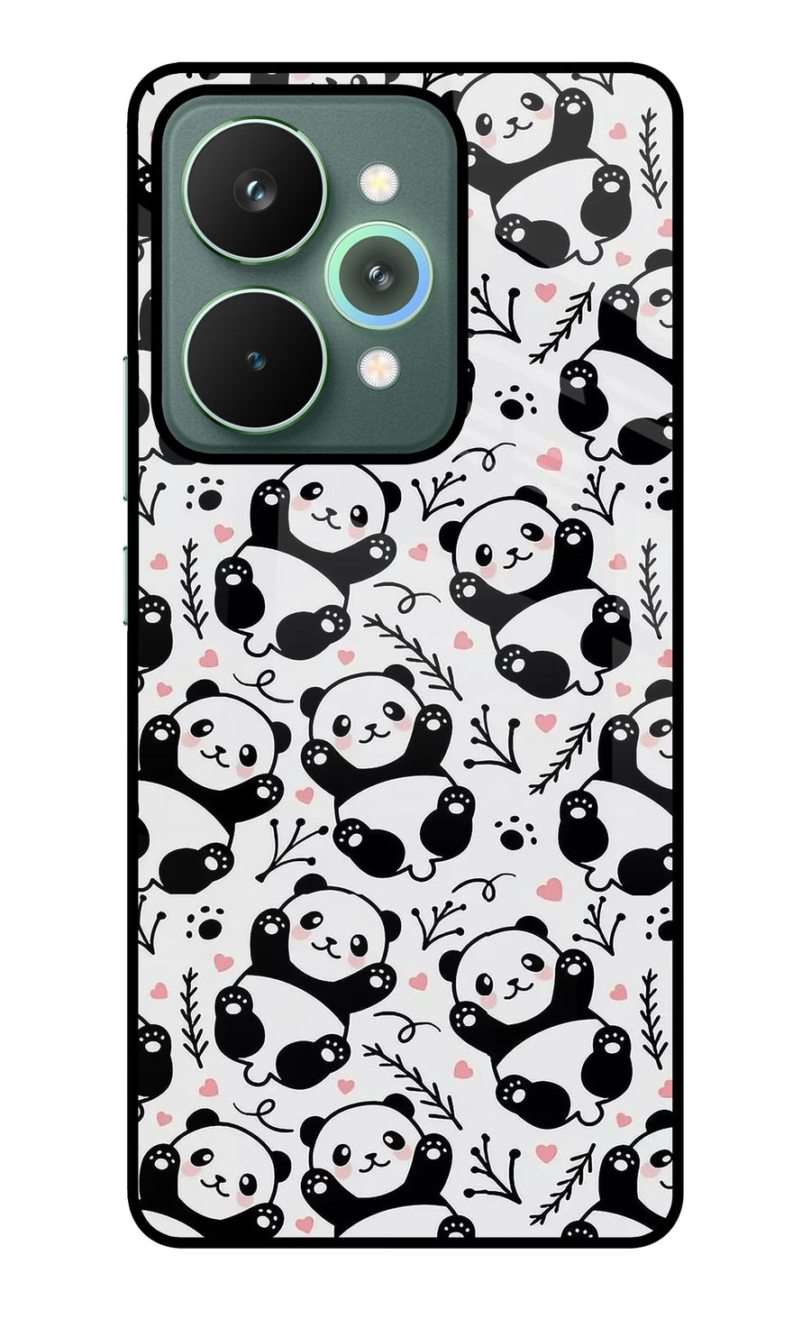 Cute Panda Realme 15 Pro Back Cover, Glass case