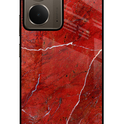 Red Marble Design Realme P3 Glass Case