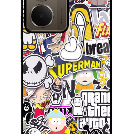 Sticker Bomb Realme P3 Glass Case