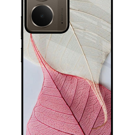 White Pink Leaf Realme P3 Glass Case